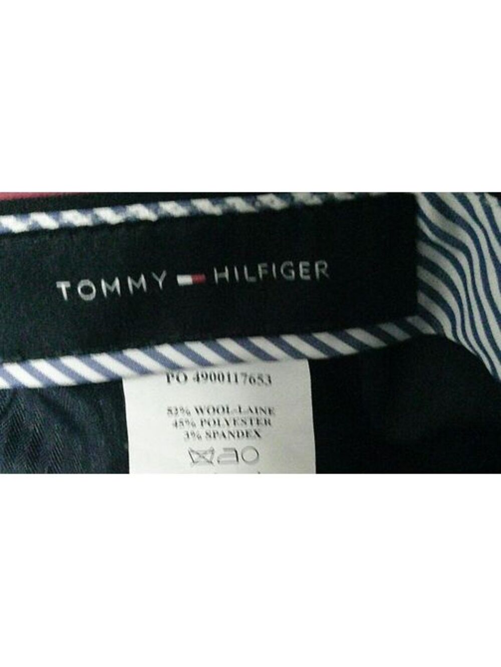 Tommy Hilfiger Navy Blue Wool Blend Dress Pants 36X32